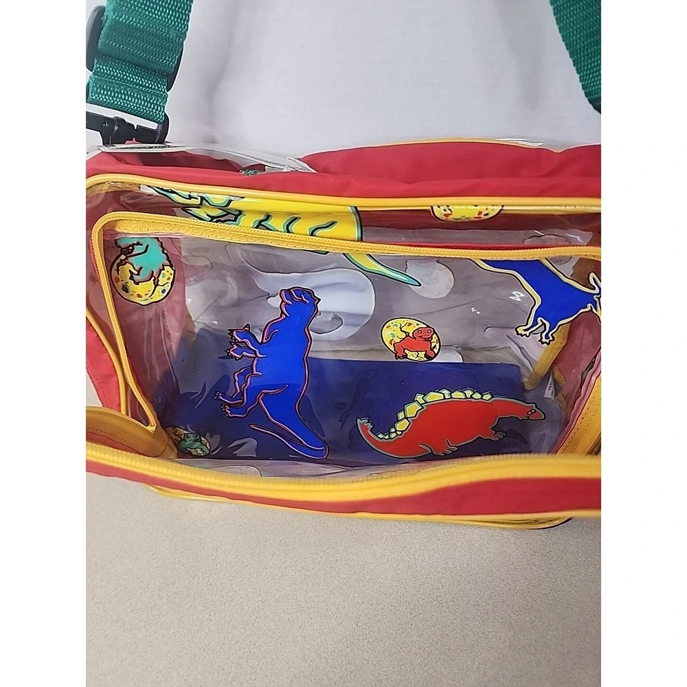 Vintage Mischief Makers Dinosaur Clear Messenger Bag Red Green New With Tags